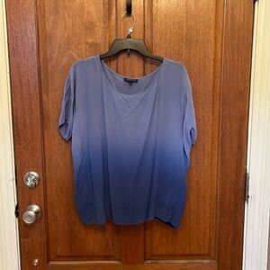 Eileen Fisher Blue Ombré Sandwashed Silk Top XS